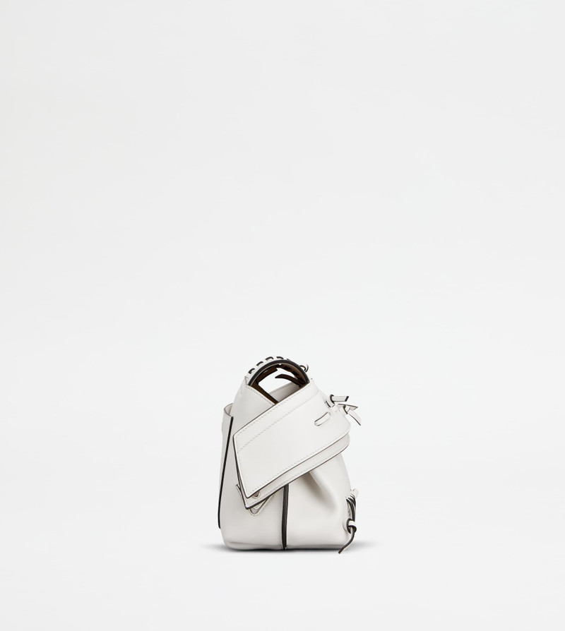 Tod's TOD'S WAVE POUCH IN LEATHER MINI - WHITE outlook