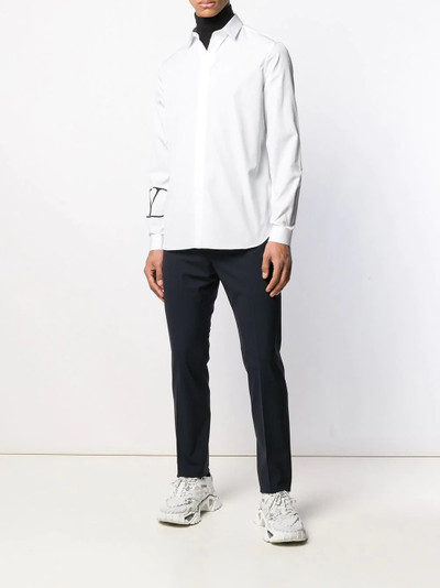 Valentino small logo print curved hem shirt outlook