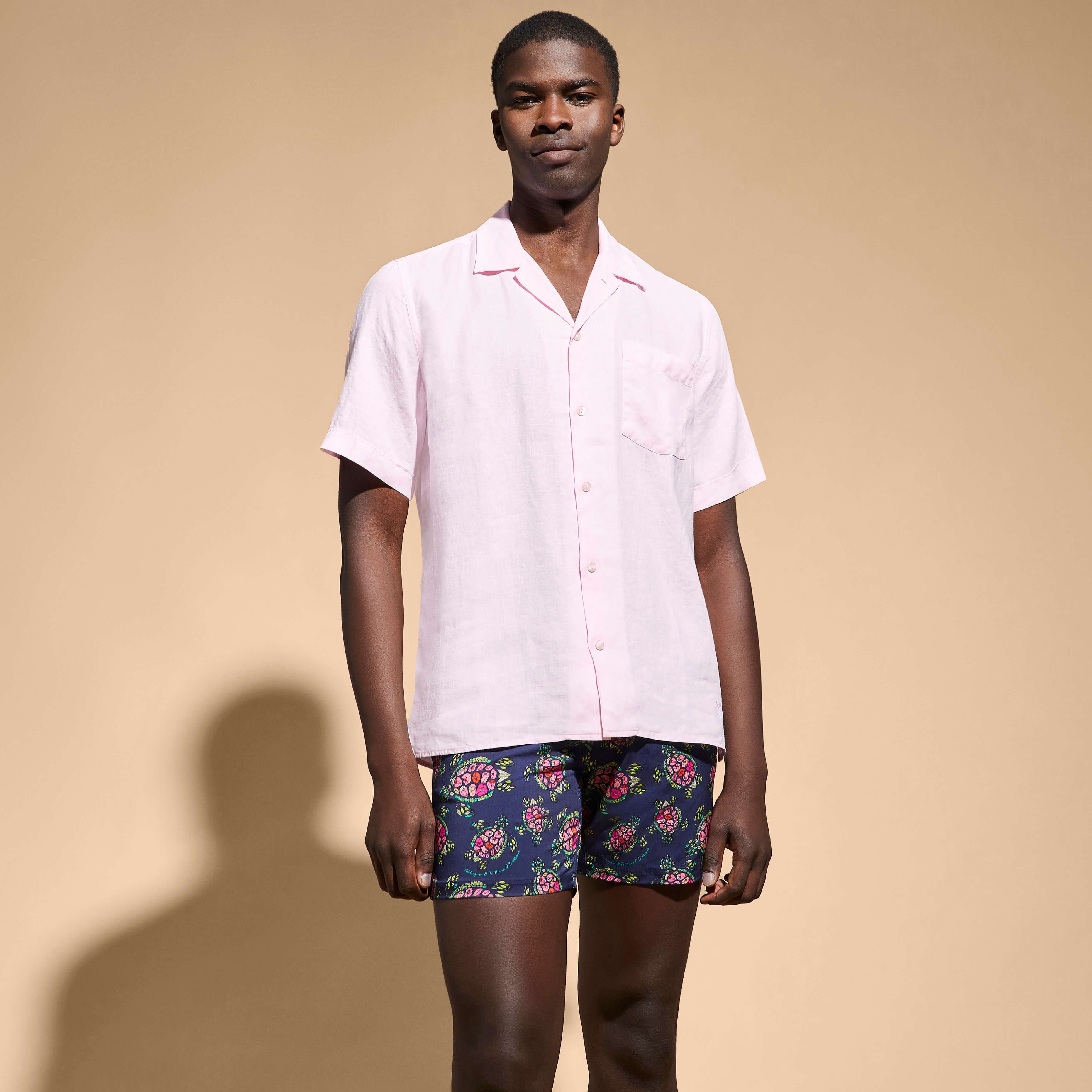 Men Bowling Linen Shirt Solid - 5