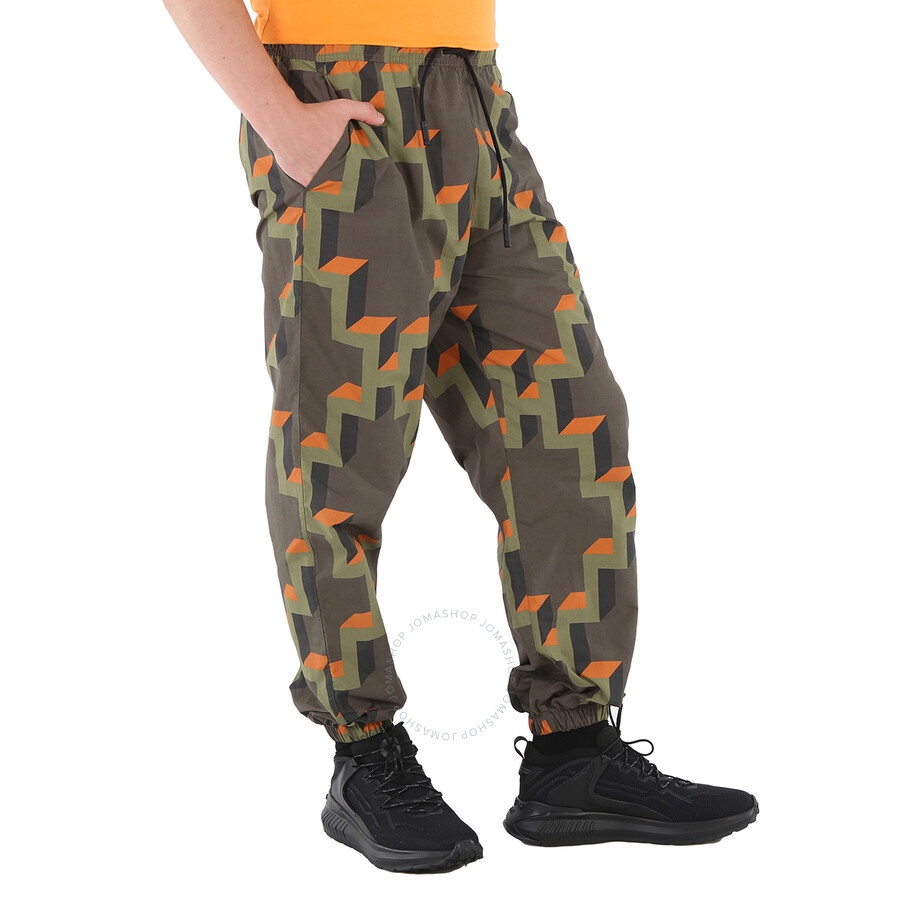 Marcelo Burlon Men's Army Orange Cross Geometric-Print Joggers - 4