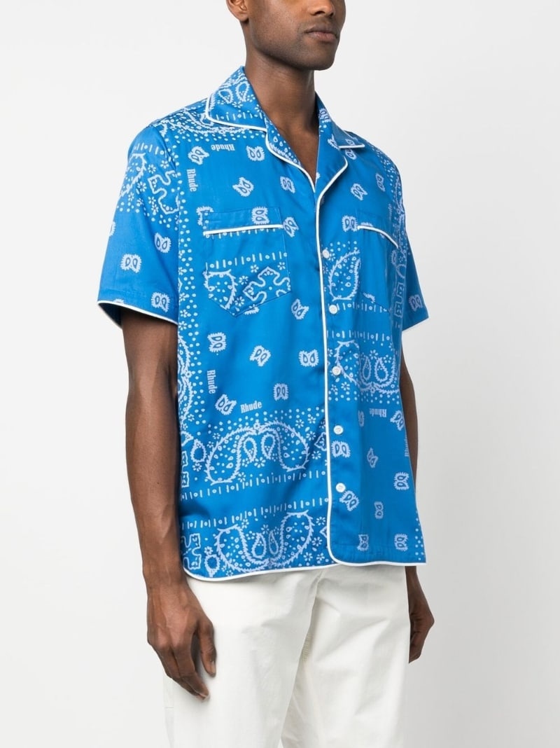 bandana-print short-sleeved shirt - 3
