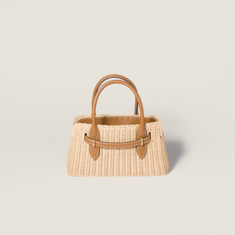 Aventure wicker and leather handbag 3