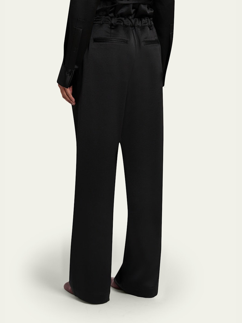 Proenza Schouler Magnus Wide-Leg Crinkled Crepe Pants outlook