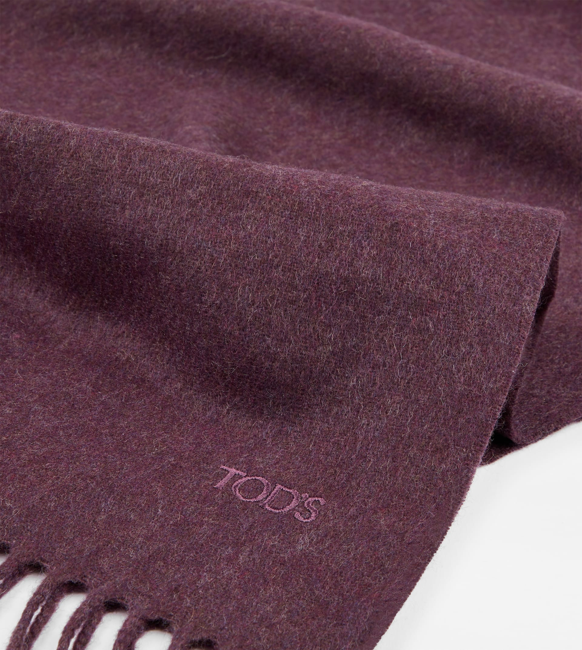 SCARF IN CASHMERE DRAP - LARGE SIZE - BROWN - 3