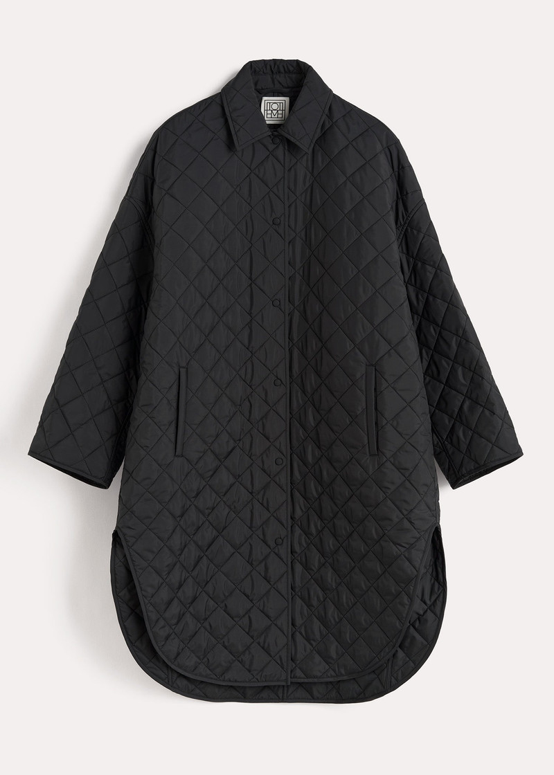 Quilted cocoon coat black 1