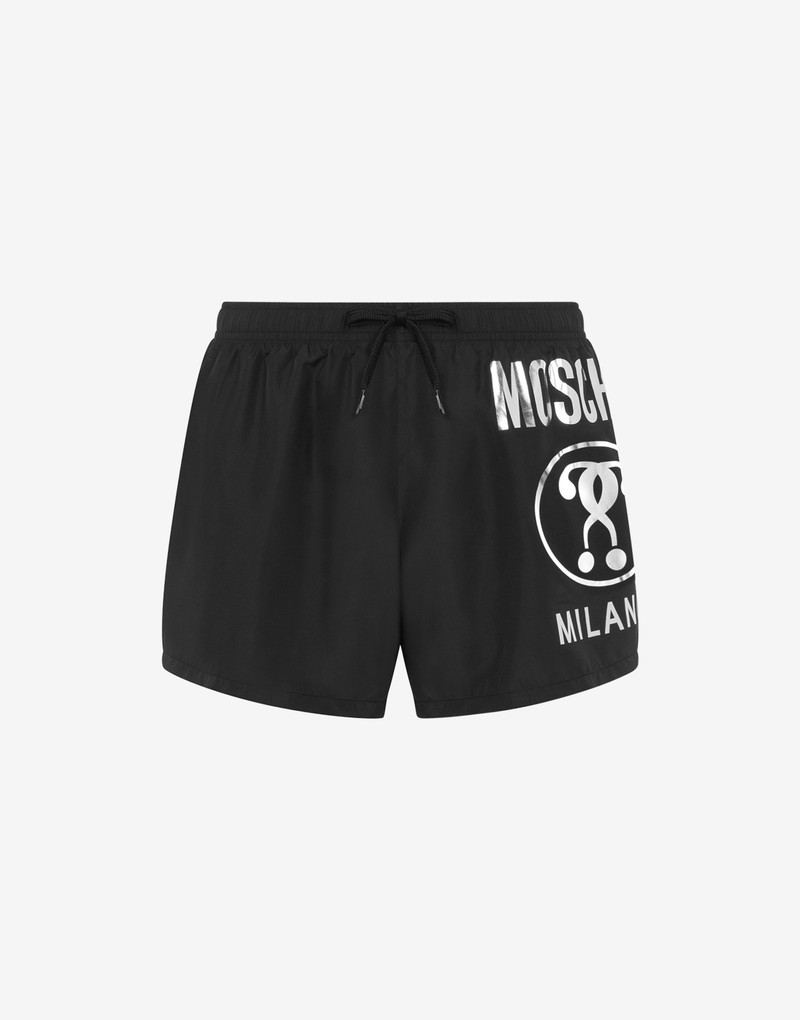 SWIM TRUNKS SILVER DOUBLE QUESTION MARK 1