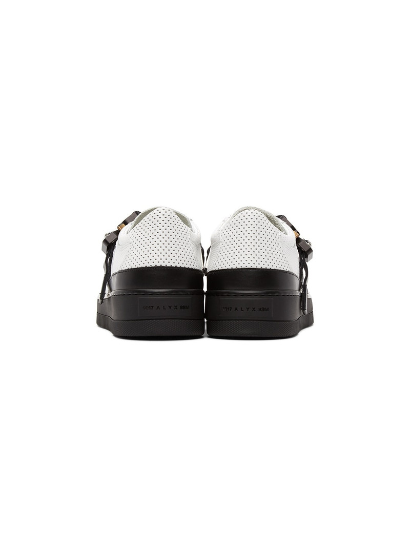 White & Black Buckle Sneakers 4
