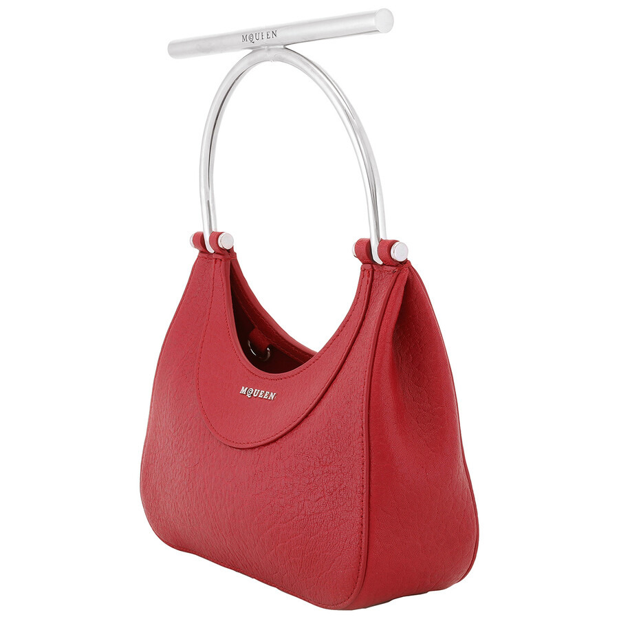 Alexander McQueen Red/Silver Ladies Mini T-bar Bag - 3
