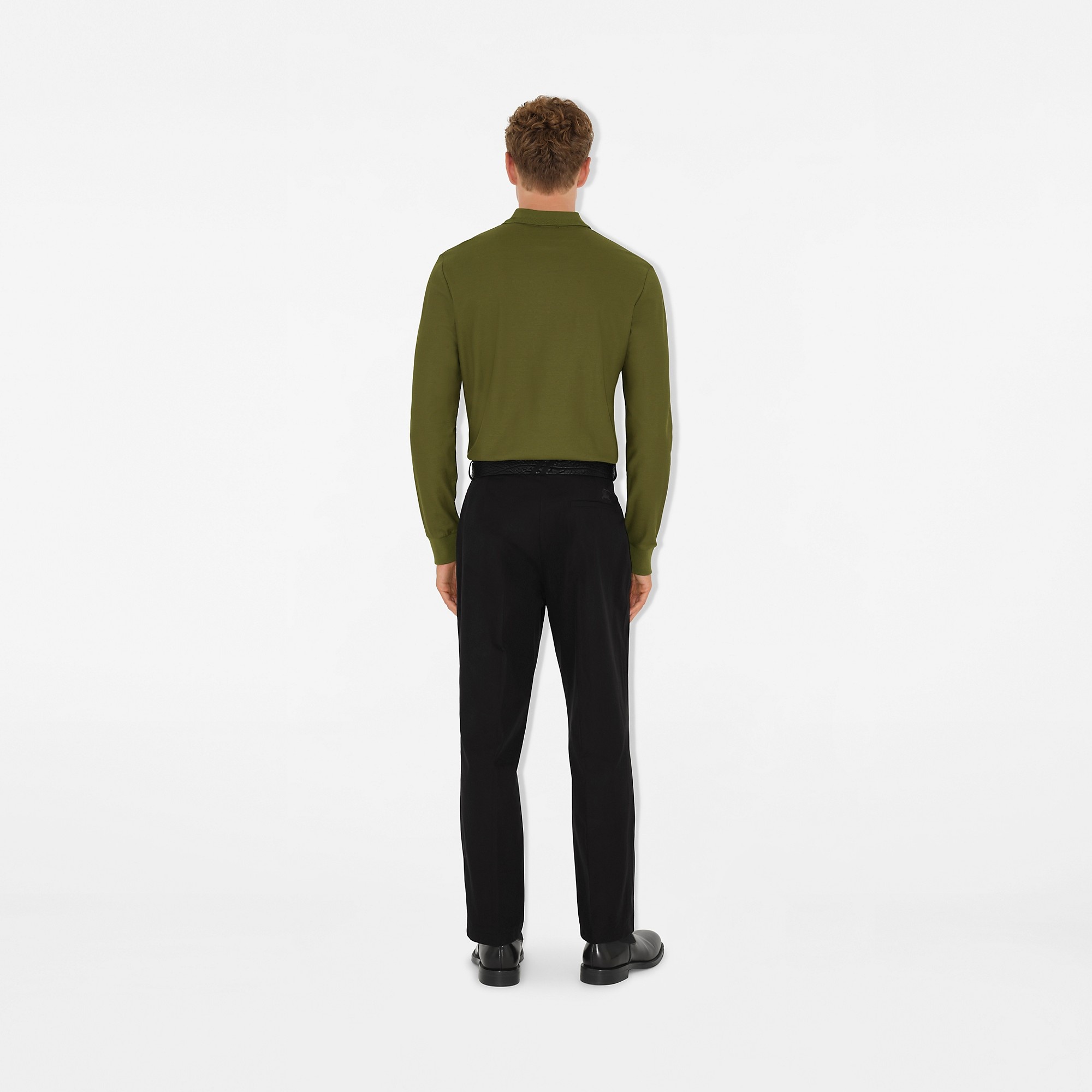 Long-sleeve Cotton Polo Shirt - 4