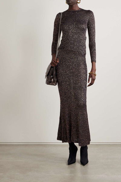 BALENCIAGA Sequined stretch-knit maxi skirt outlook
