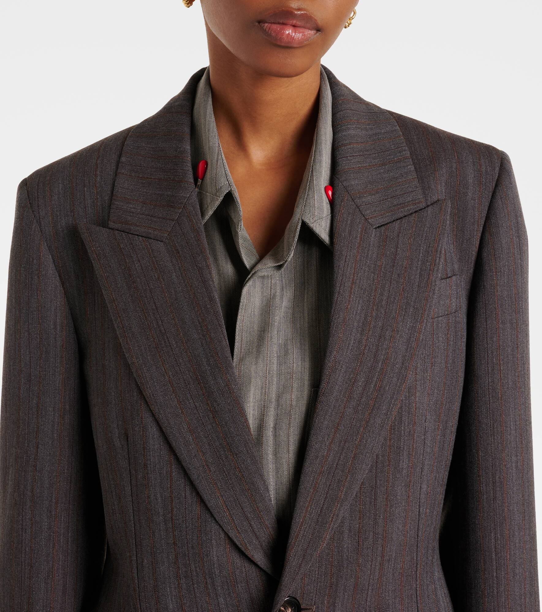Striped wool blazer - 4