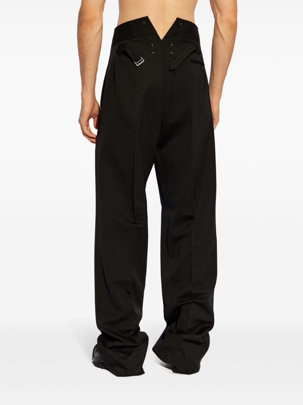 パンツ MAISON MARGIELA Strap wool pants Black  S50KA0654M35032 Maison Margiela Strap Wool Pants Black | Wanan Luxury