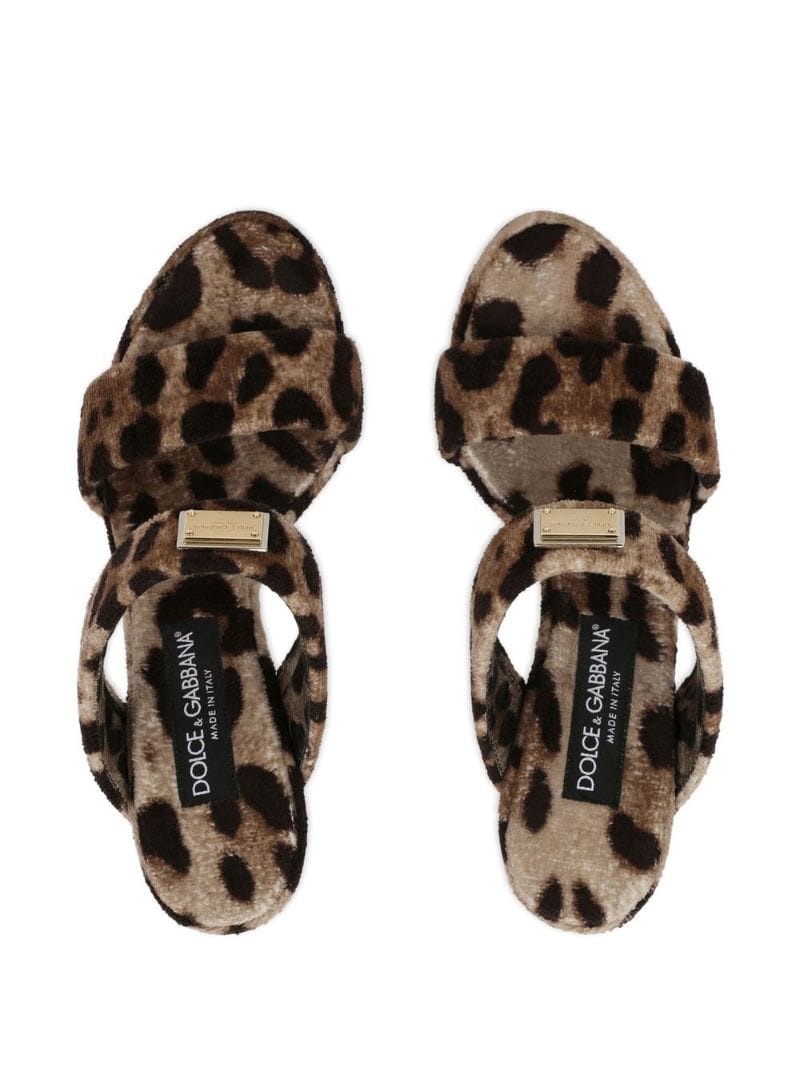 KIM DOLCE&GABBANA leopard-print slip-on sandals - 4