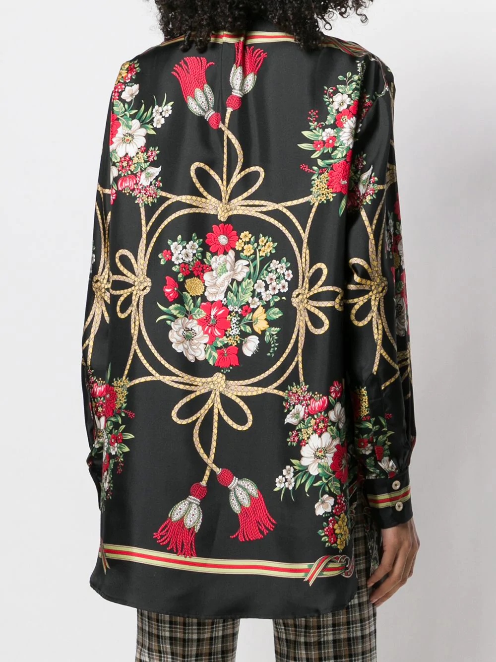 Floral silk blouse - 4