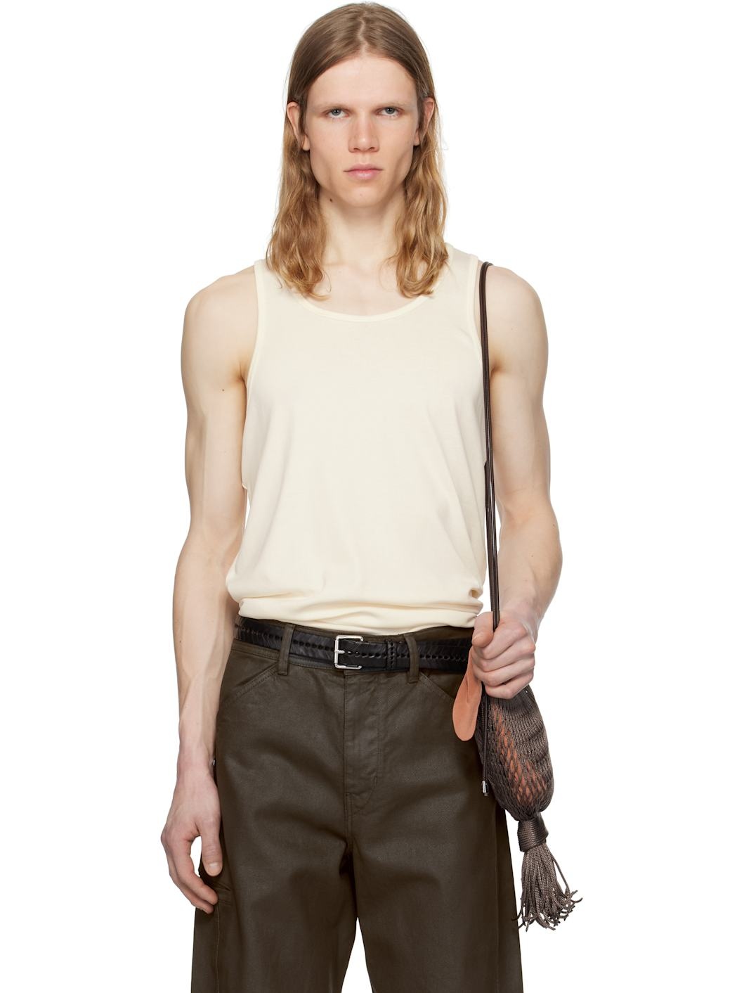 Off-White Cotton Tank Top - 1