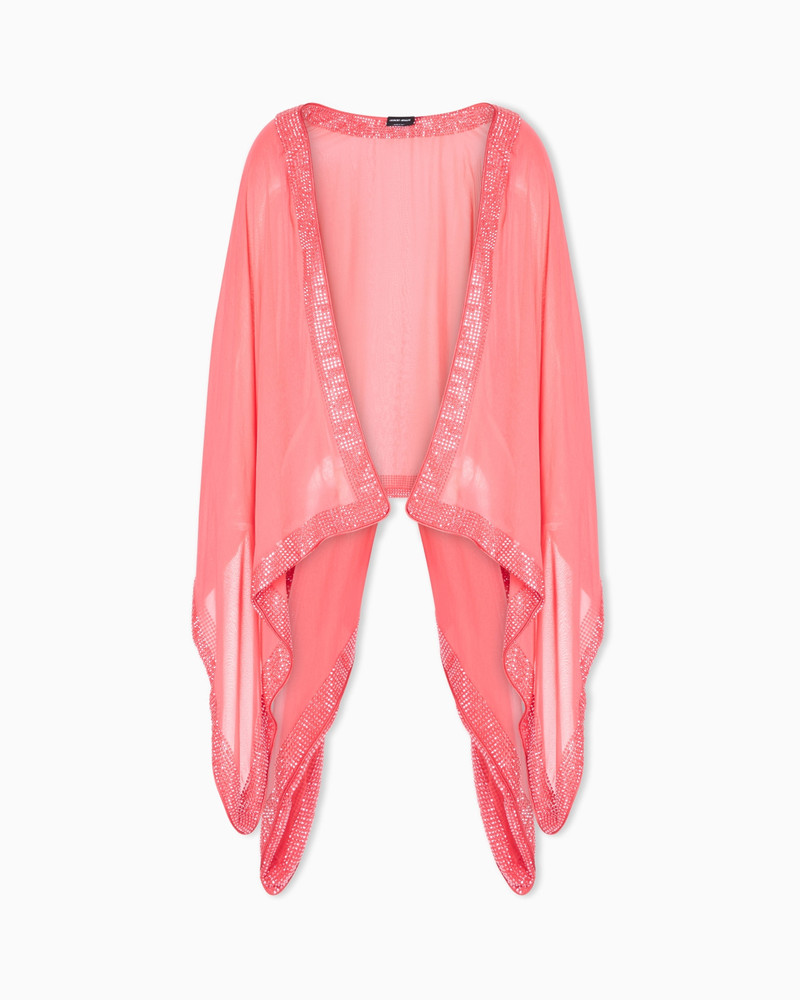 SILK CAPE WITH CRYSTAL DETAIL 1