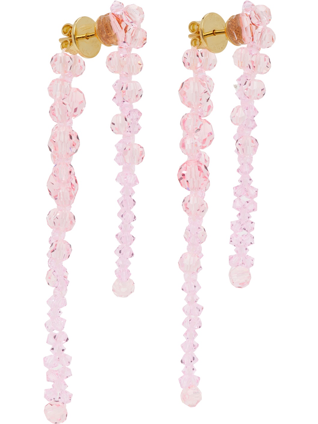 Pink Double Pierce Through Drip Earrings - 2