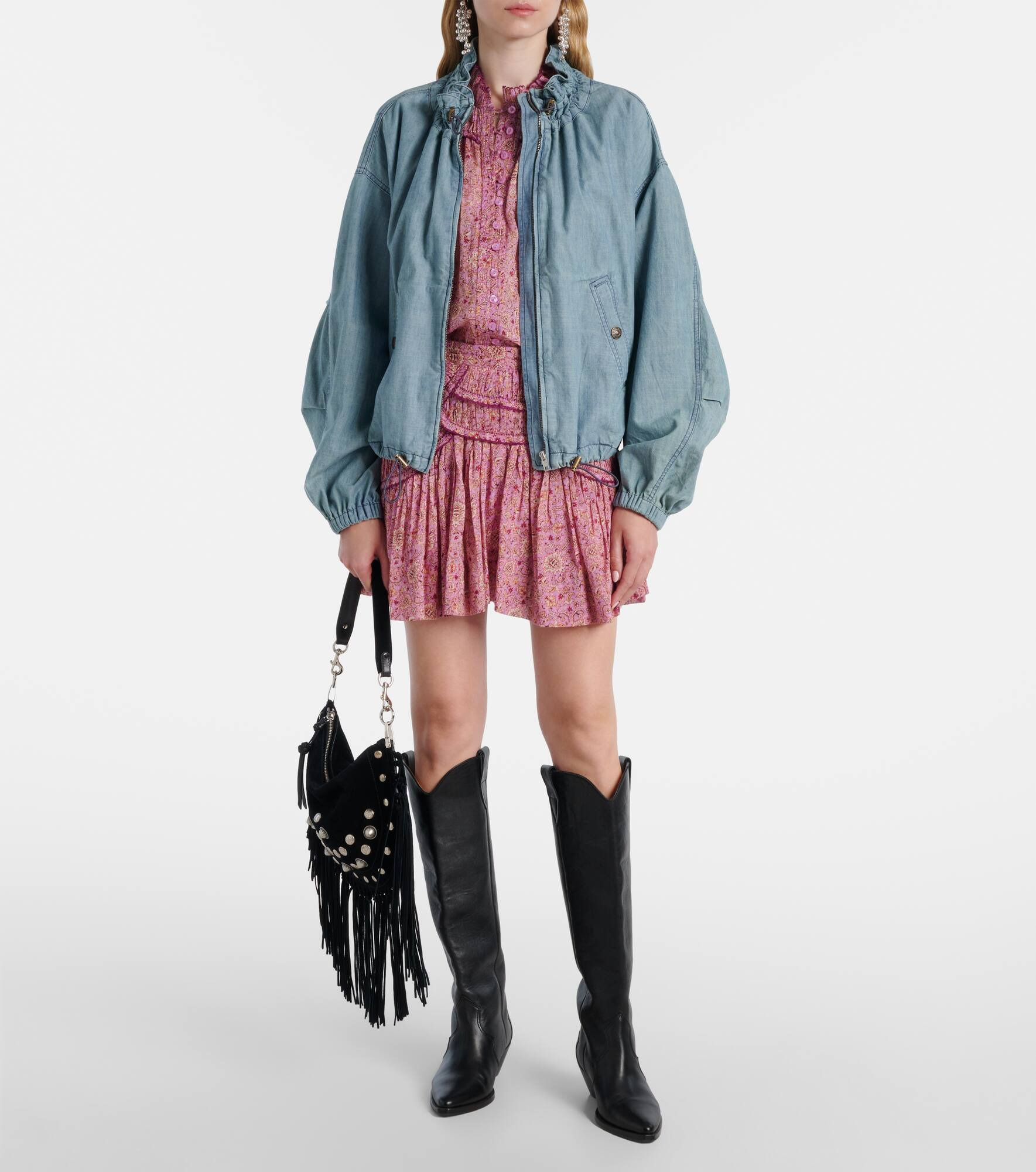 Plume chambray bomber jacket - 2