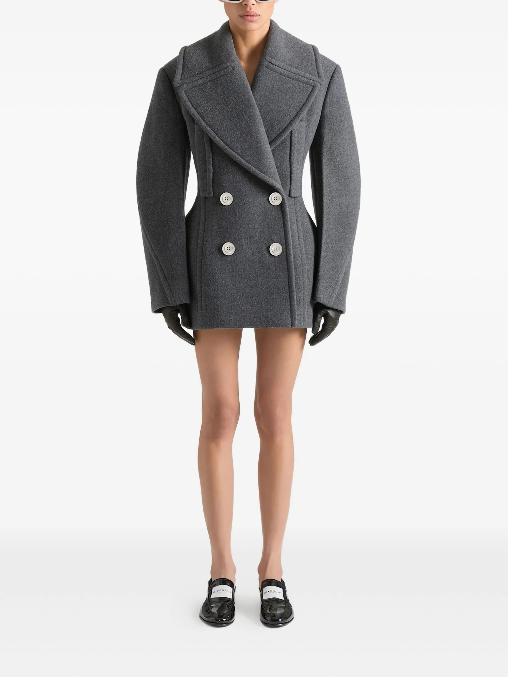 double-breasted balloon-sleeve jacket - 2