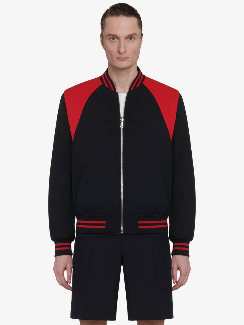 Men's Reversible Harness Bomber Jacket in Black - 6