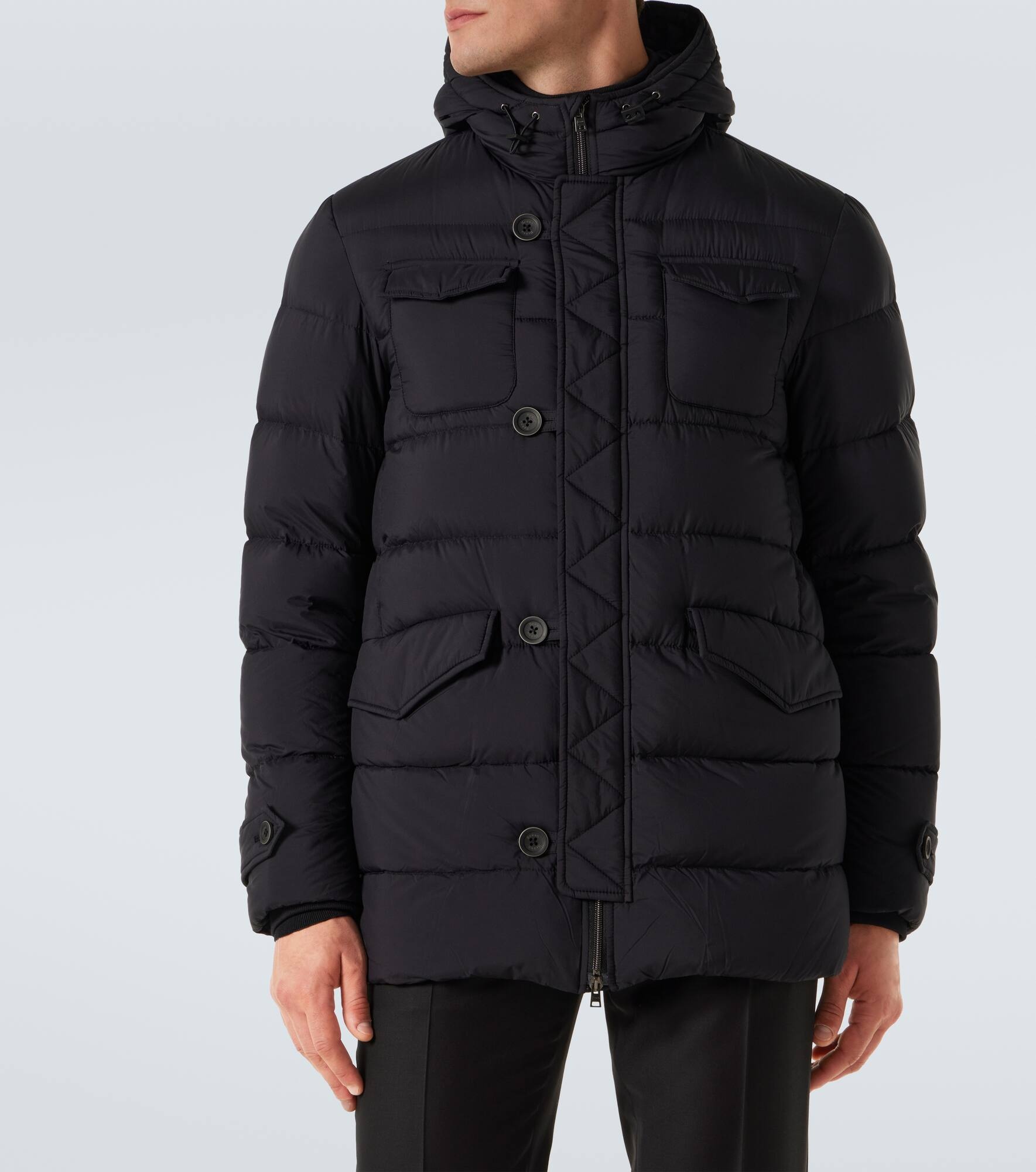 Hooded down-paneled jacket - 3