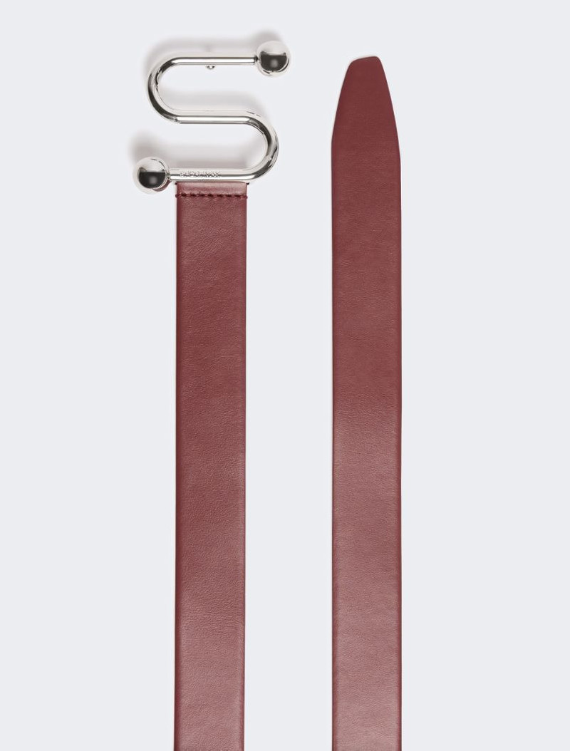 Sportmax Leather belt with S buckle - bordeaux outlook