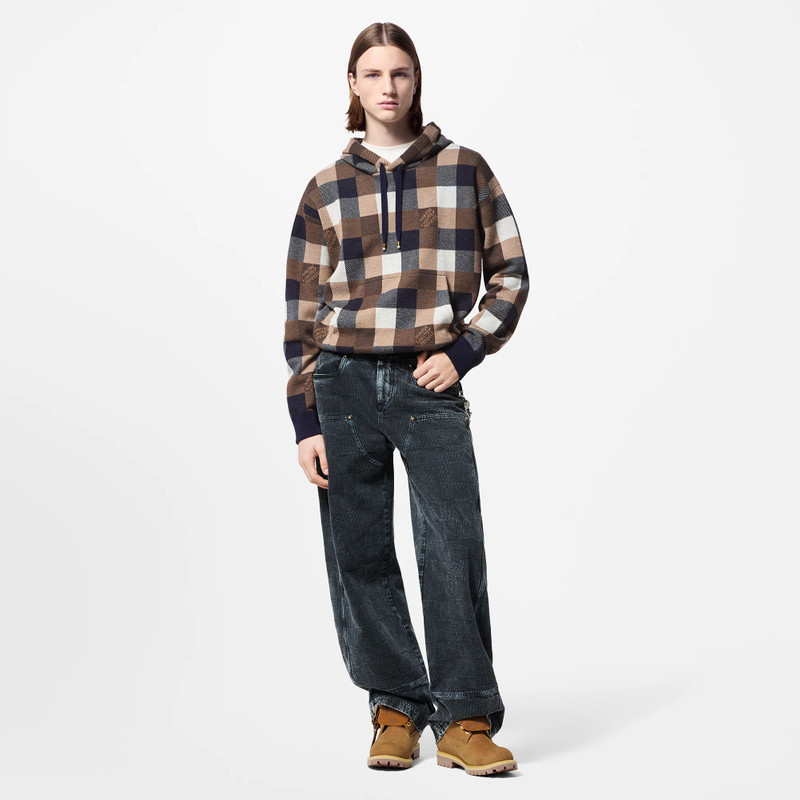 Louis Vuitton Damier Cashmere And Wool-Blend Hoodie outlook