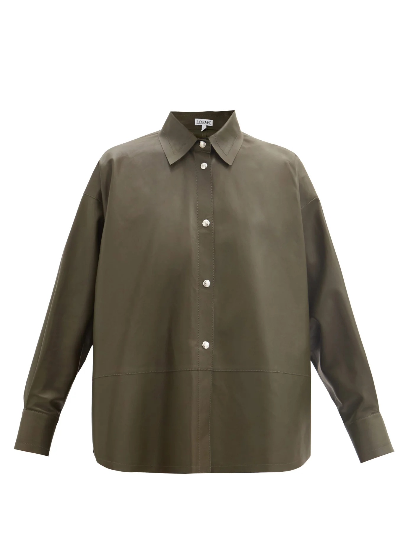 Relaxed nappa-leather shirt - 1