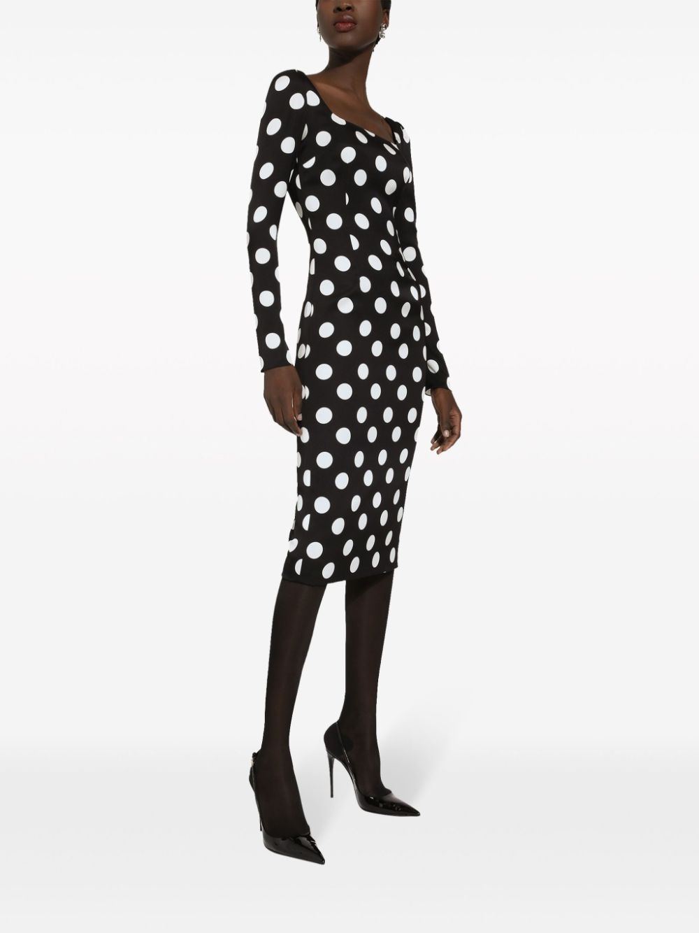 polka dot-print midi dress - 2