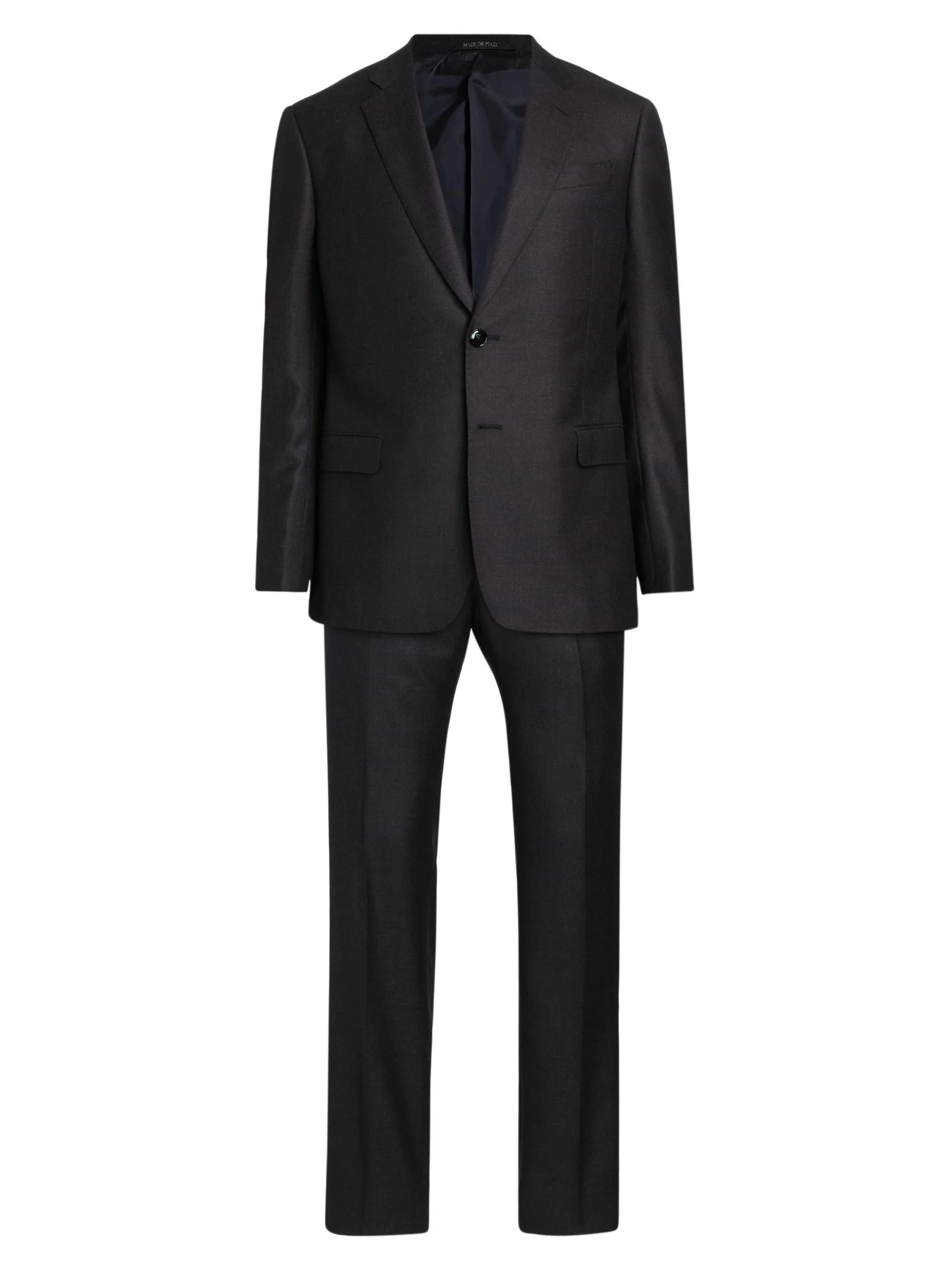 Men's Single-Breasted Wool-Blend Suit - Merlot Purple - 1