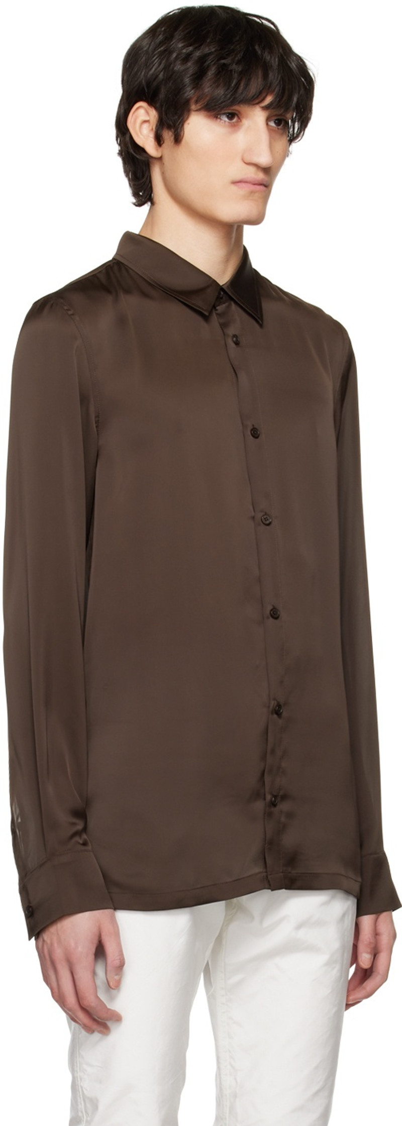 Kanghyuk Brown Semi-Sheer Shirt outlook