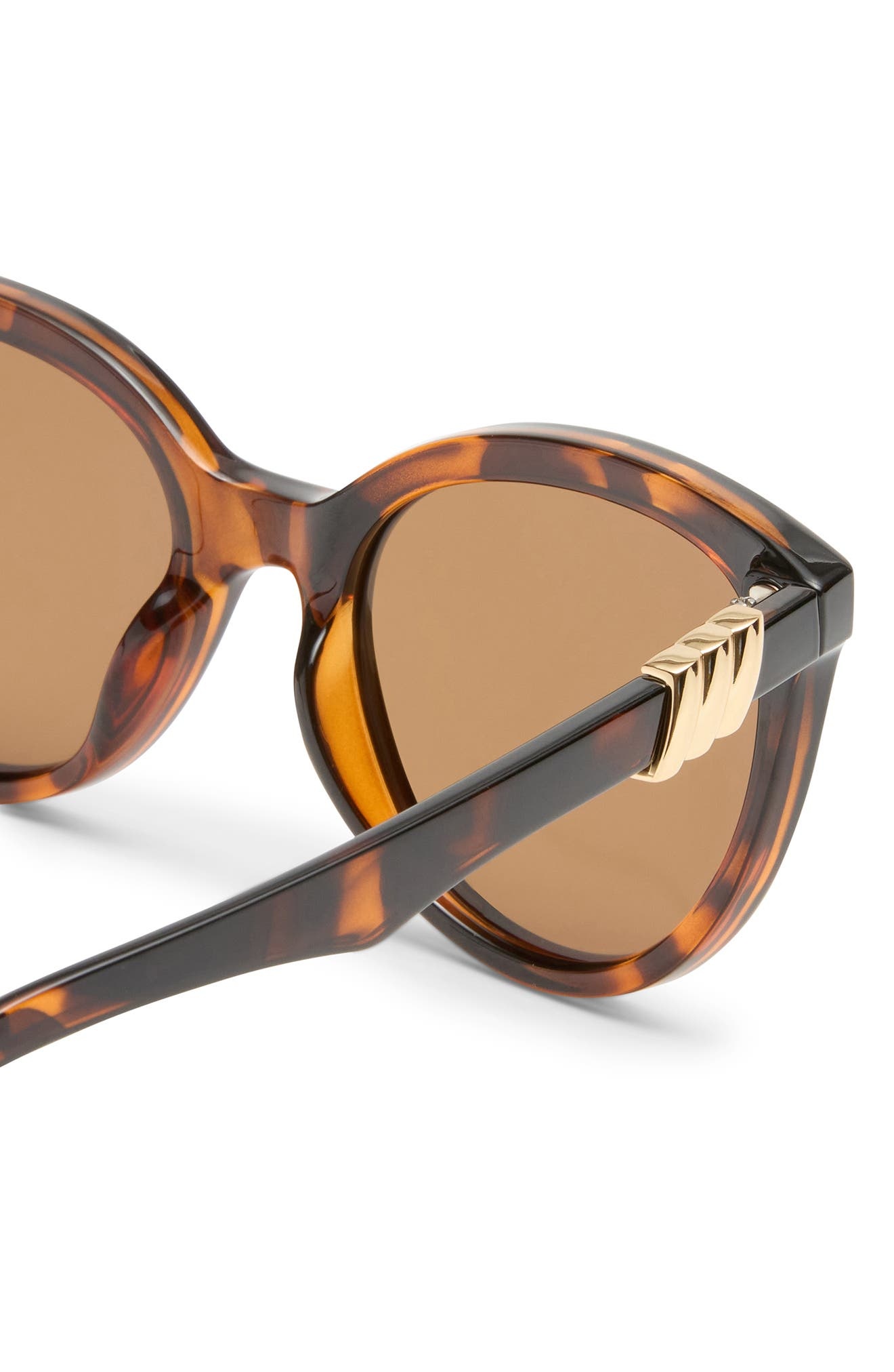 Le Specs The Muse 54mm Round Sunglasses in Tort/Brown Mono Pol at Nordstrom - 4
