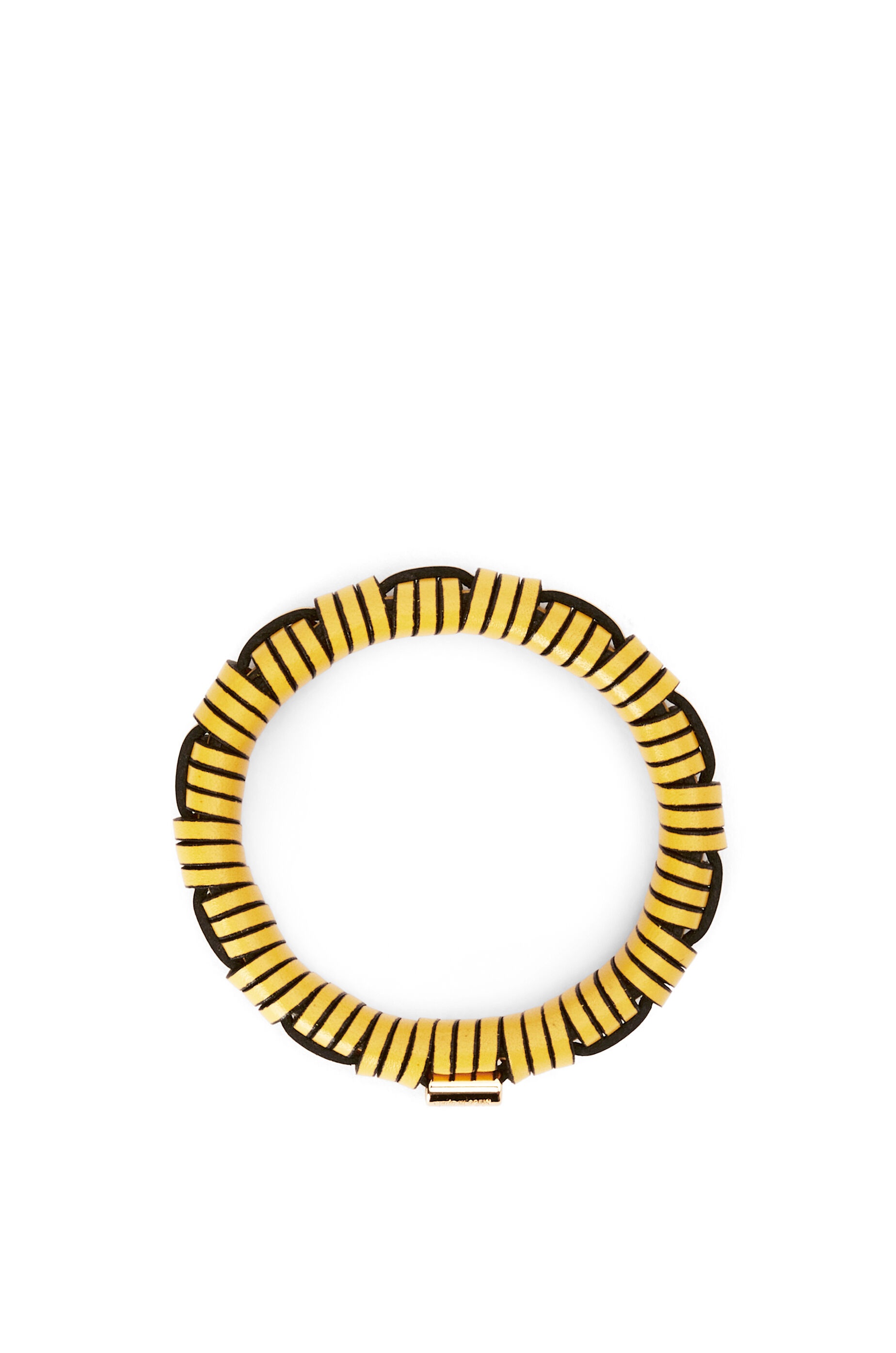 Woven bangle in brass and classic calfskin - 2