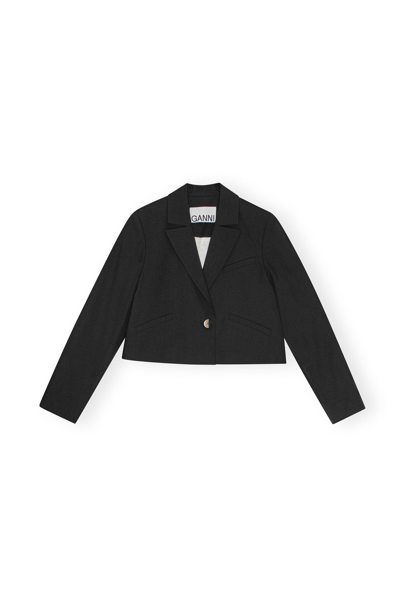 BLACK DRAPEY MELANGE SHORT BLAZER - 1