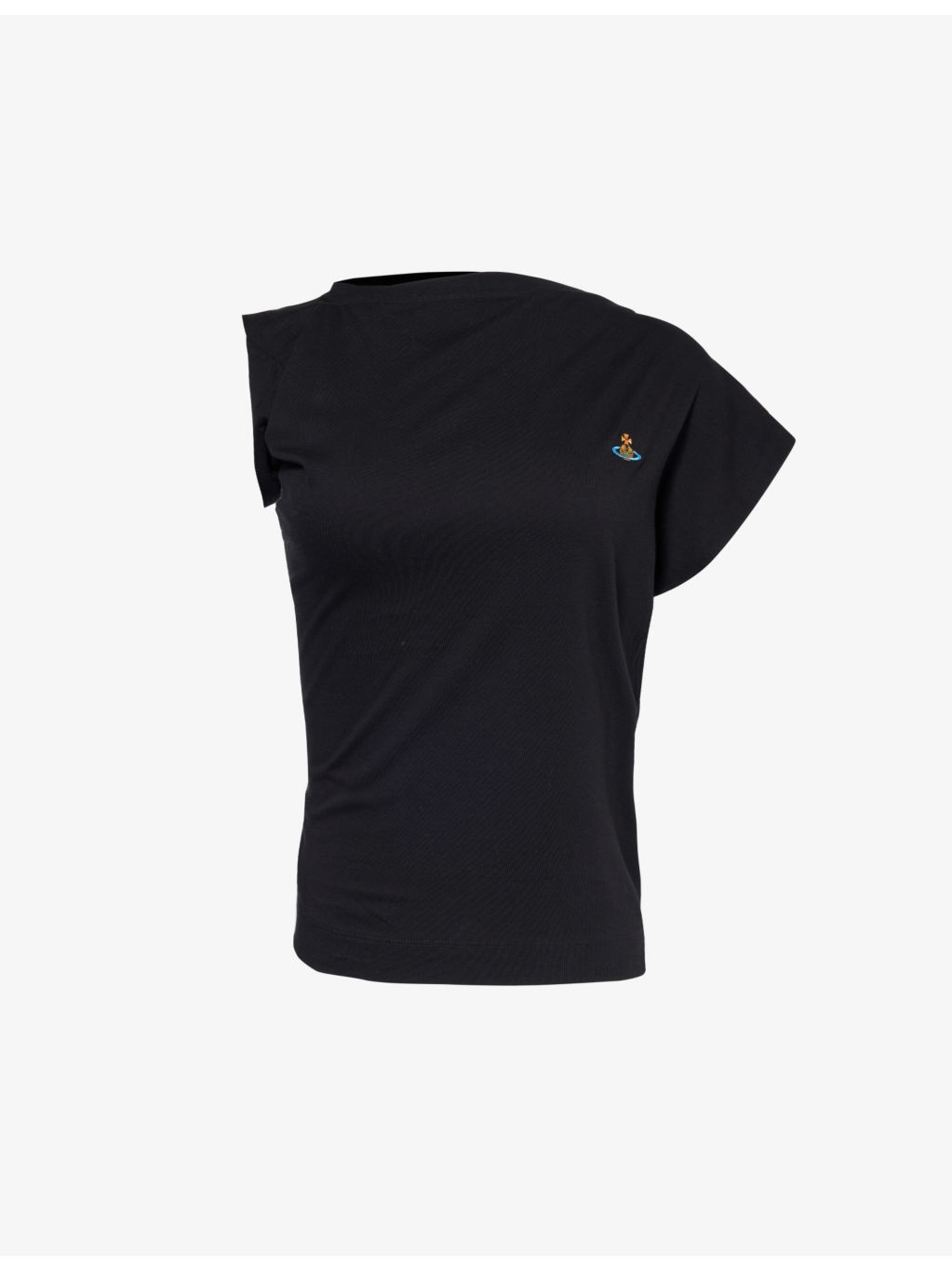 Hebo asymmetric-neck cotton-jersey T-shirt - 1