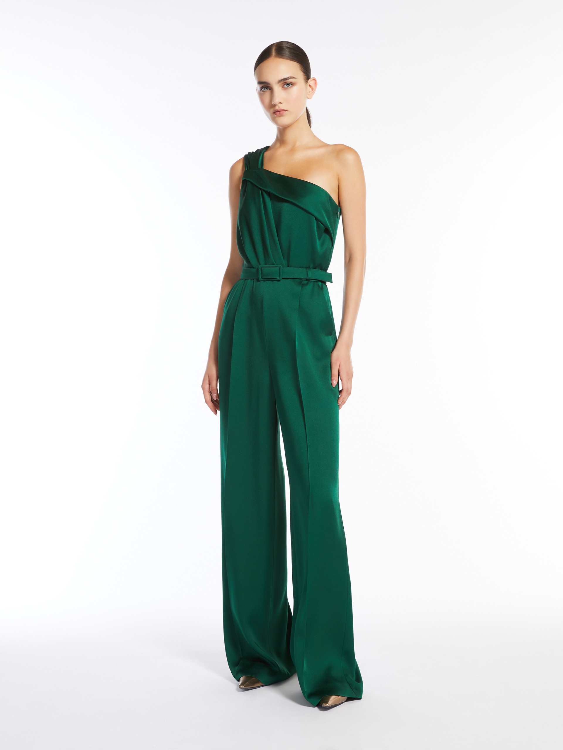 GIOIRE Envers satin one-shoulder jumpsuit - 2