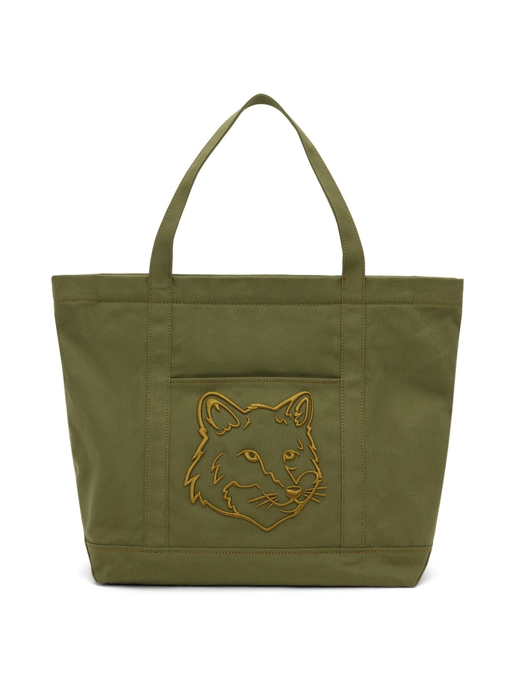 Khaki Fox Head Large Tote - 1