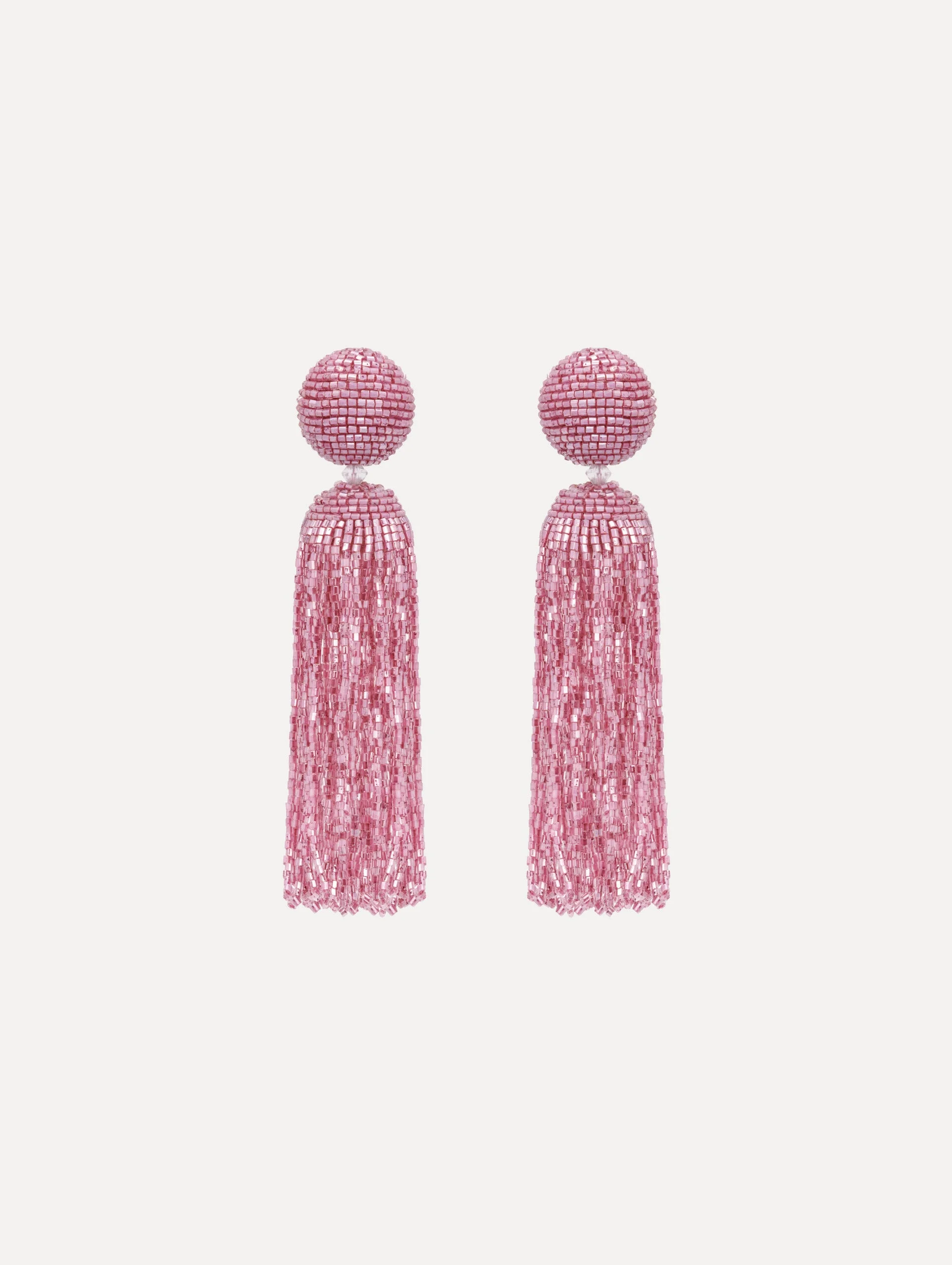 METALLIC BEADED TASSEL CLIP-ON EARRINGS - 1