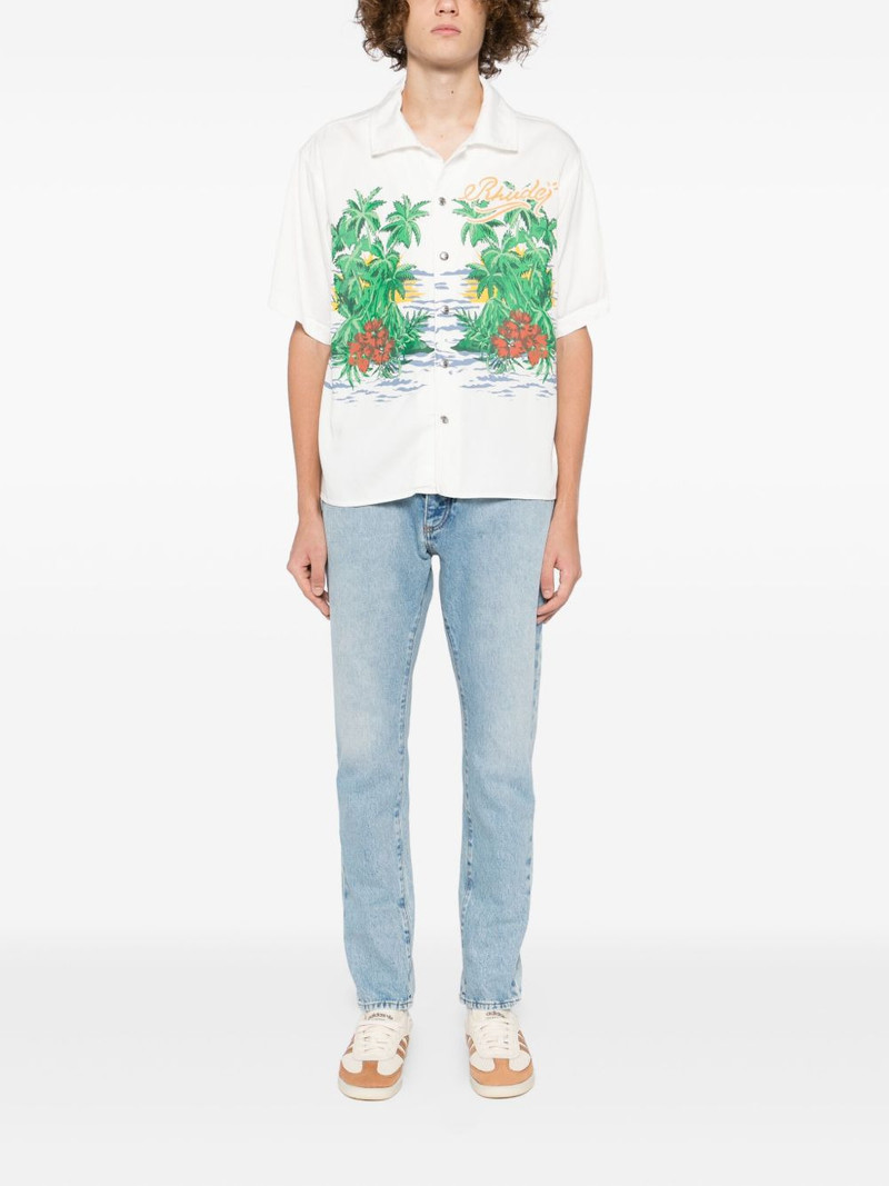 Palm Angels logo-print jeans outlook