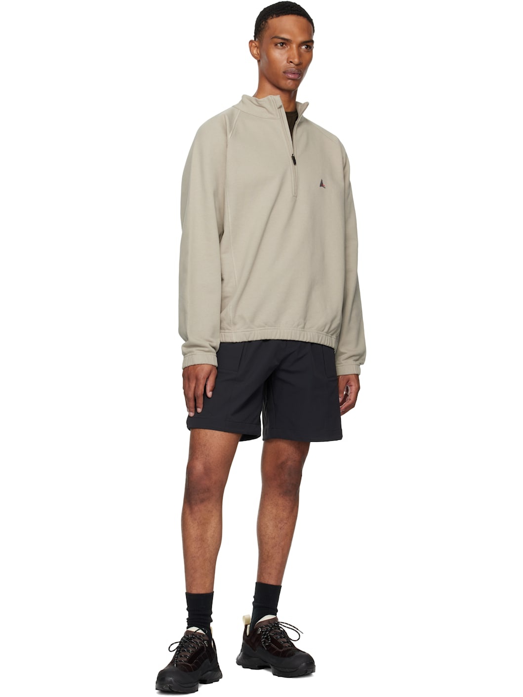 Gray Heavy Half Zip Sweatshirt - 4