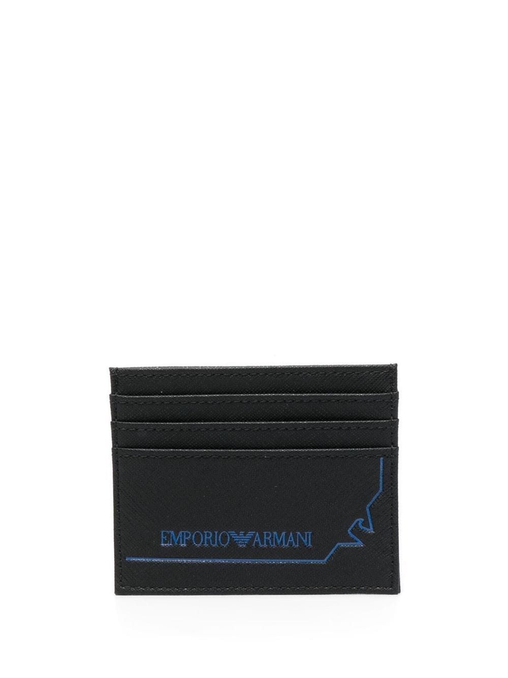 logo-print recycled leather cardholder - 1