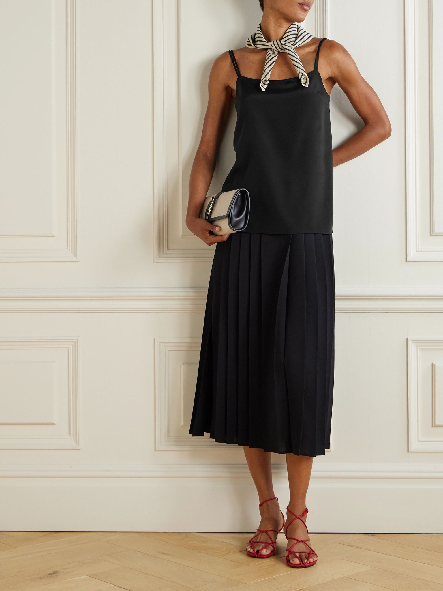 Kansas silk-blend crepe top Black - 2