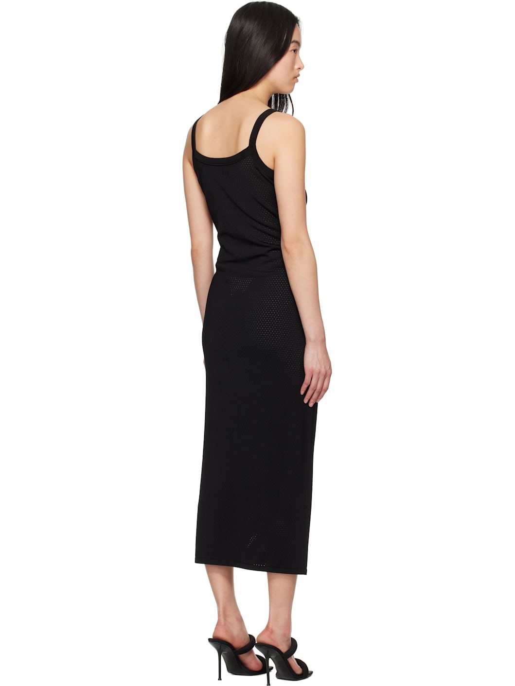 Black Cami Athletic Mesh Midi Dress - 3
