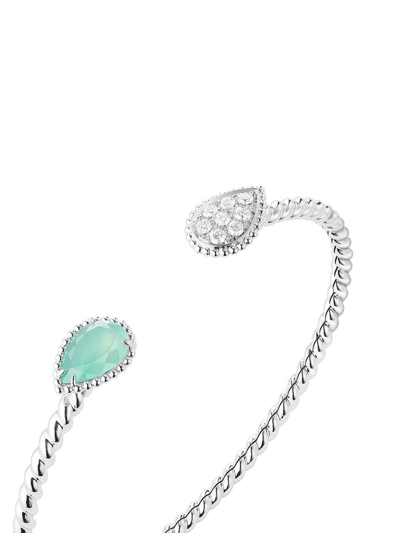 Boucheron 18kt white gold Serpente Bohème diamond aquaprase bracelet outlook
