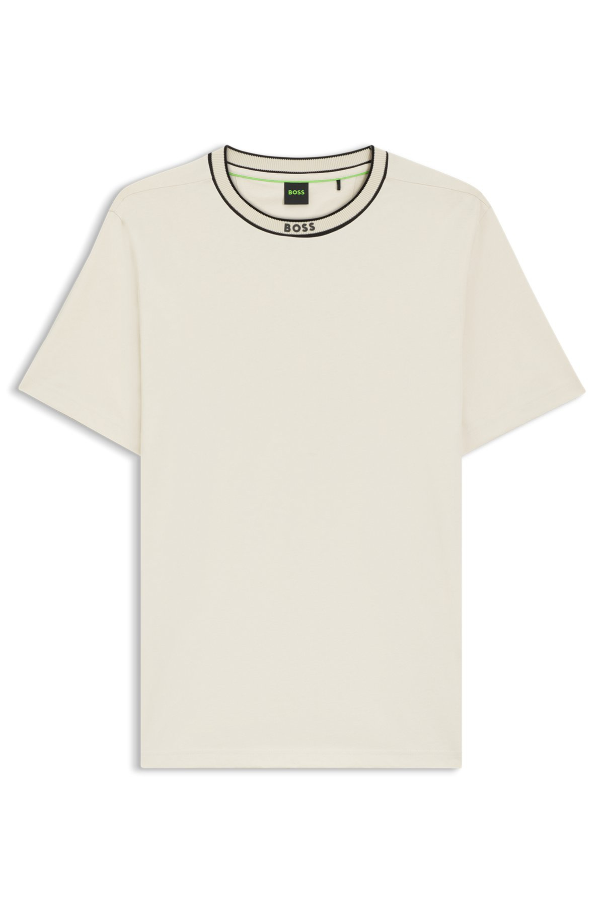 COTTON-JERSEY T-SHIRT WITH LOGO COLLAR - 1