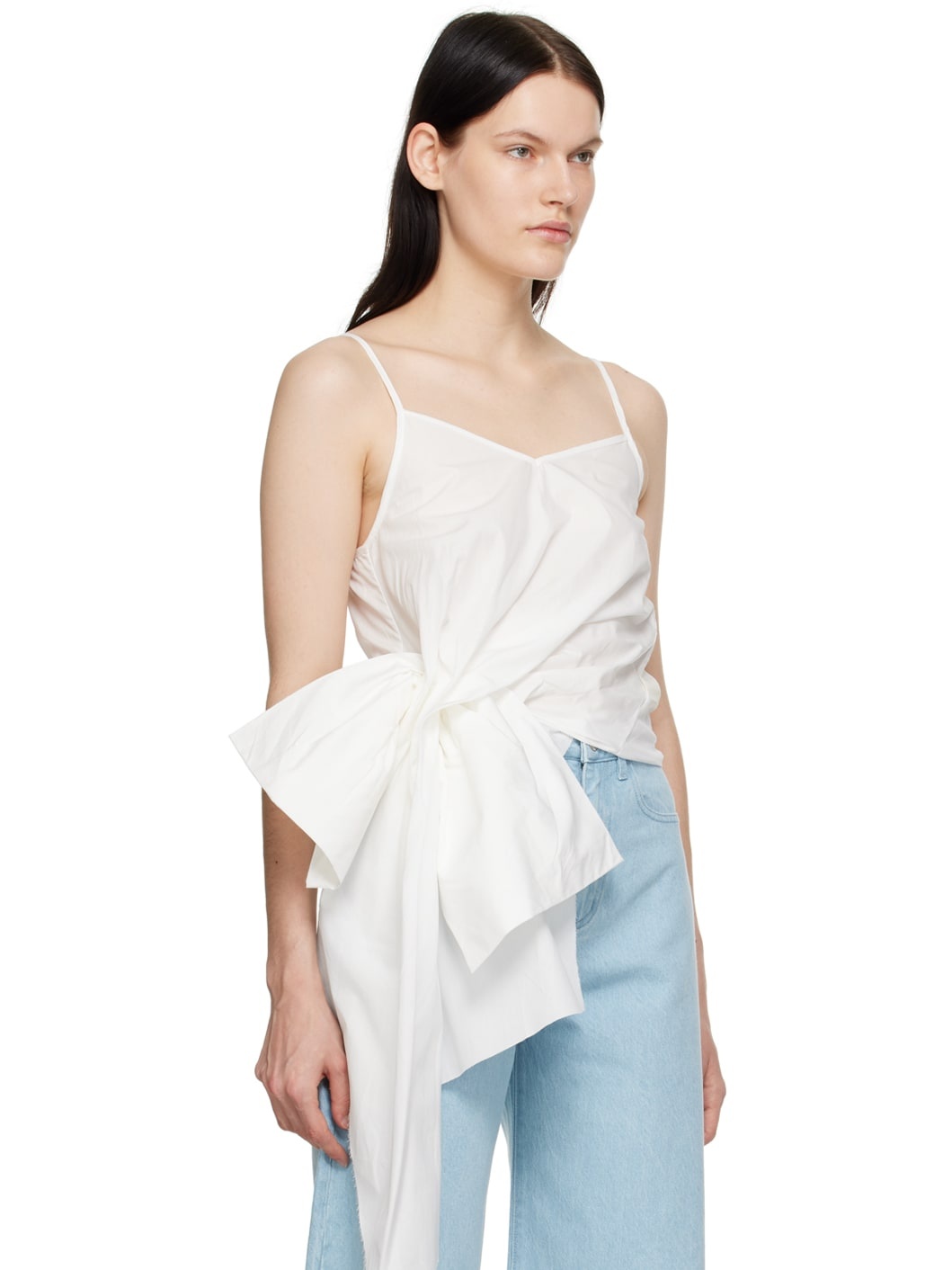 White Asymmetrical Camisole - 2
