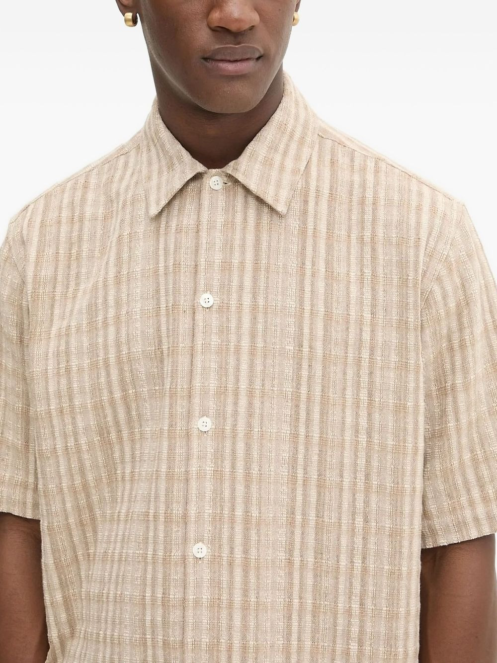 checked short-sleeve shirt - 3