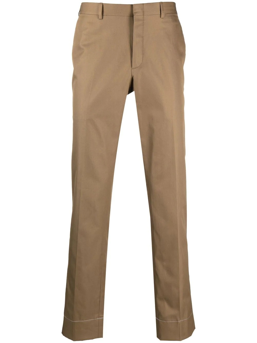 cotton straight-leg trousers - 1