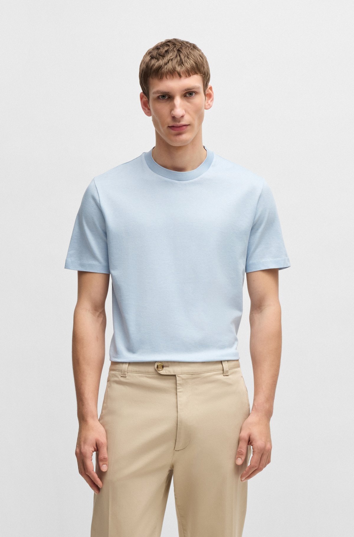 MERCERIZED-COTTON T-SHIRT WITH MICRO PATTERN - 2