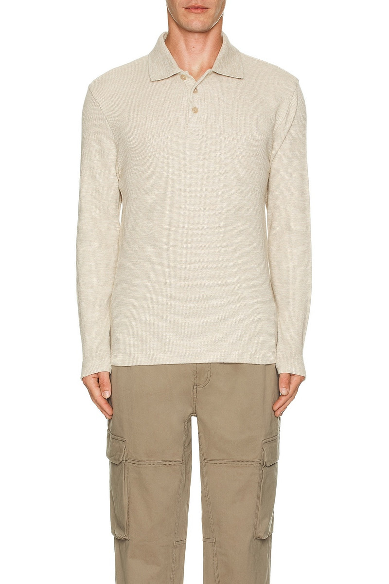 Vince Sun Faded Thermal Long Sleeve Polo outlook